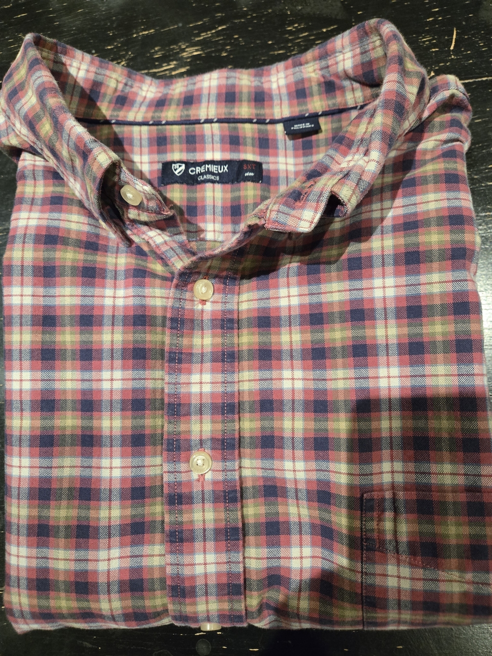 Daniel Cremieux Red and Navy Plaid Button-Down Shirt 3XT